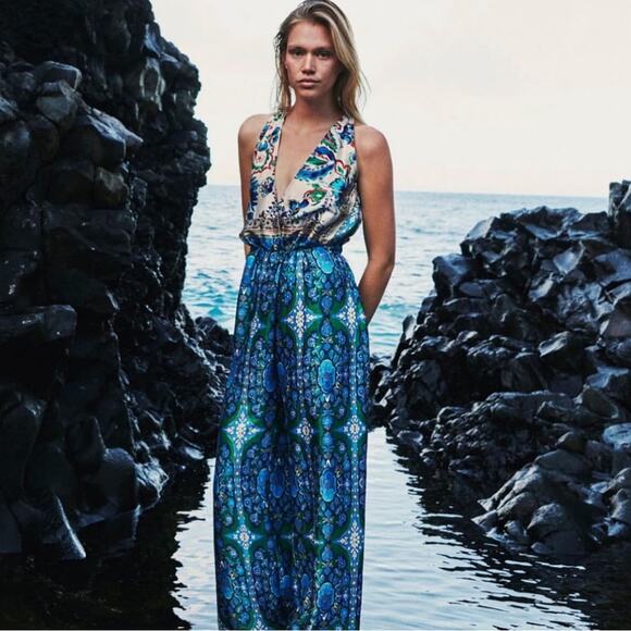 ZARA Floral Print belted jumpsuit - Picture 7 of 10